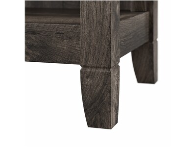 Bush Furniture Key West 66"H 5-Shelf Bookcase with Adjustable Shelves, Dark Gray Hickory Wood, 2/Set (KWS046GH)