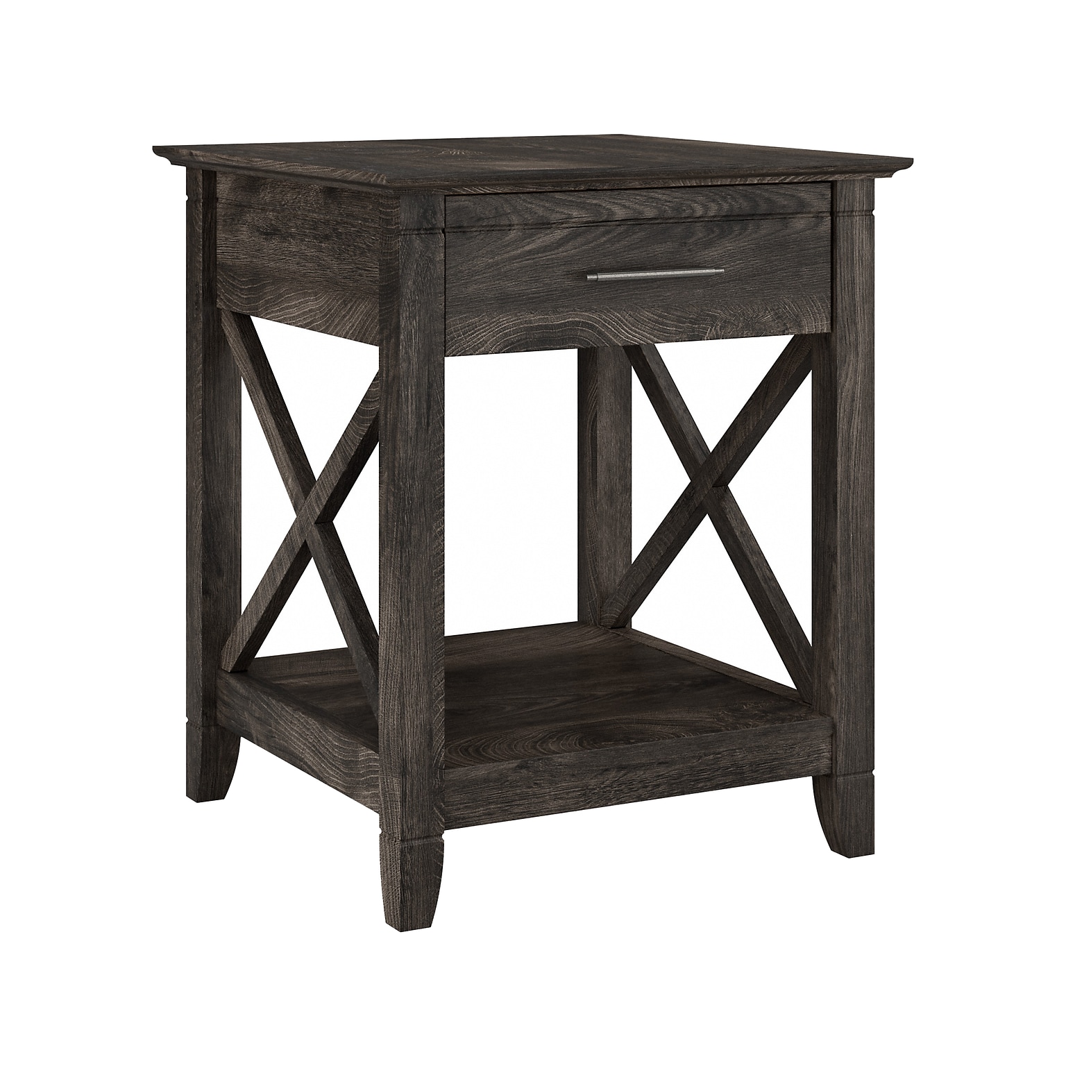 Bush Furniture Key West 20 x 20 End Table, Dark Gray Hickory (KWT120GH-03)