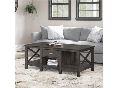 Bush Furniture Key West 47 x 24 Coffee Table, Dark Gray Hickory (KWT148GH-03)