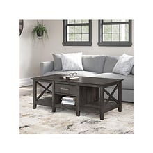 Bush Furniture Key West 47 x 24 Coffee Table, Dark Gray Hickory (KWT148GH-03)