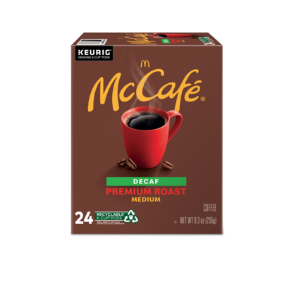 McCafe Premium Roast Decaf Coffee Keurig® K-Cup® Pods, Medium Roast, 24/Box (5000201380)