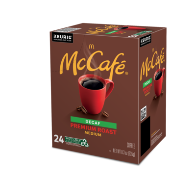 McCafe Premium Roast Decaf Coffee, Keurig K-Cup Pods, Medium Roast, 24/Box (5000201380)
