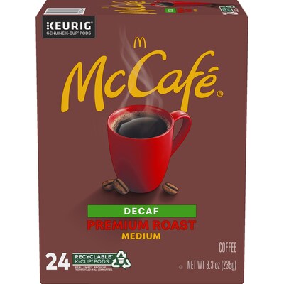 McCafe Premium Roast Decaf Coffee Keurig® K-Cup® Pods, Medium Roast, 24/Box (5000201380)