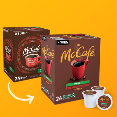 McCafe Premium Roast Decaf Coffee, Keurig K-Cup Pods, Medium Roast, 24/Box (5000201380)