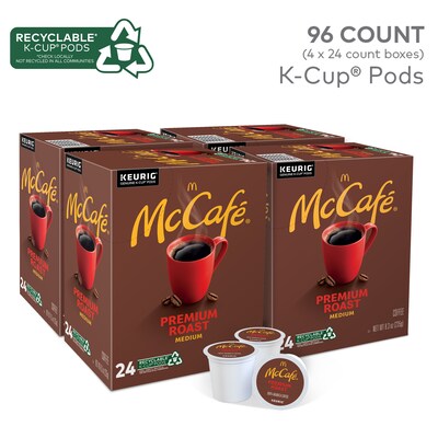 McCafe Premium Roast Coffee Keurig® K-Cup® Pods, Medium Roast, 96/Carton (080375CT)