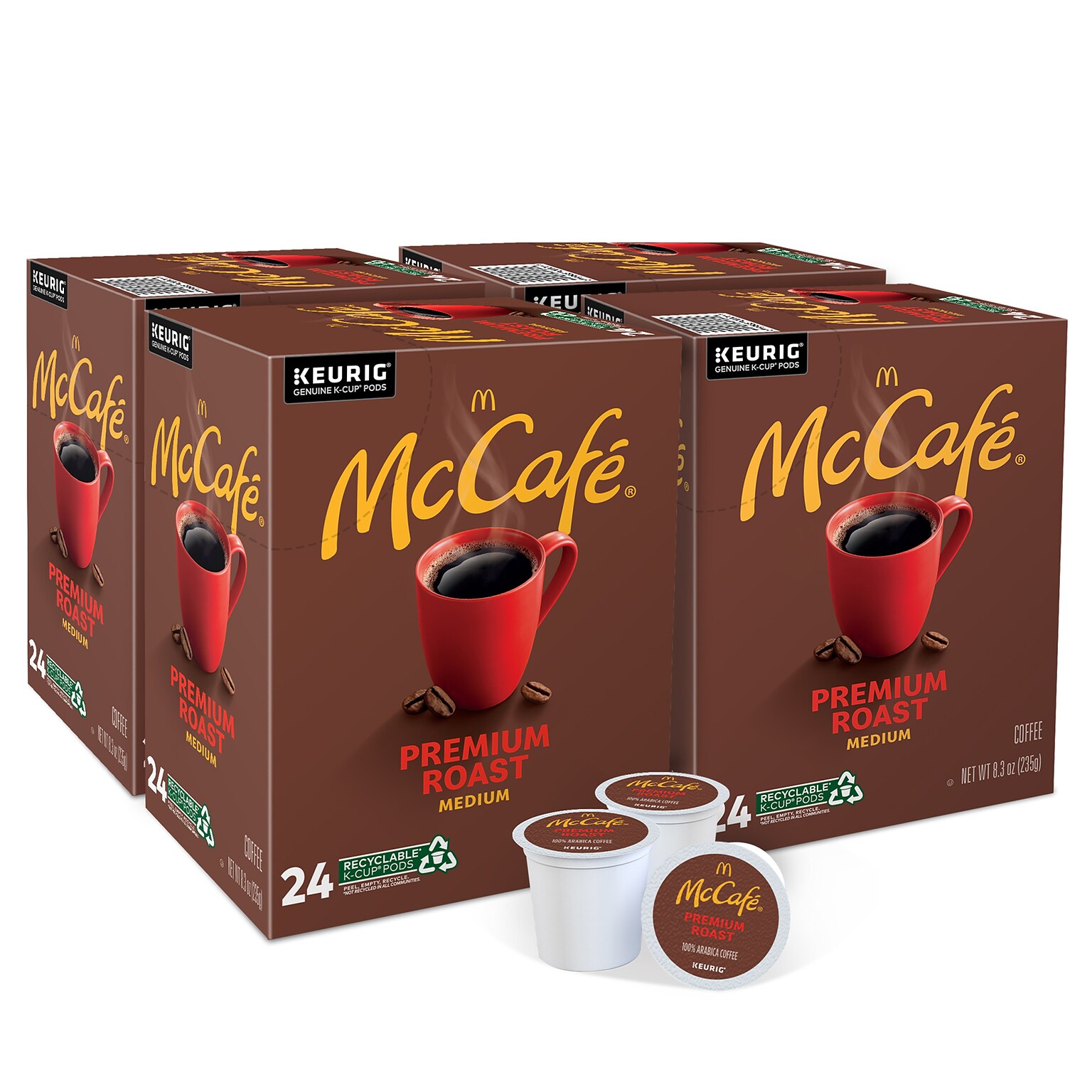 McCafe Premium Roast Coffee Keurig® K-Cup® Pods, Medium Roast, 96/Carton (080375CT)