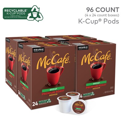 McCafe Premium Roast Decaf Coffee Keurig® K-Cup® Pods, Medium Roast, 96/Carton (080443CT)
