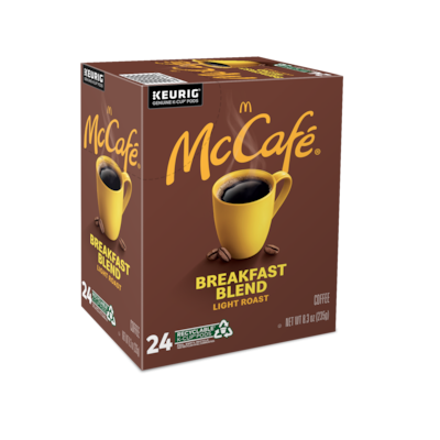 McCafe Breakfast Blend Coffee, Keurig K-Cup Pods, Light Roast, 24/Box (5000201384)
