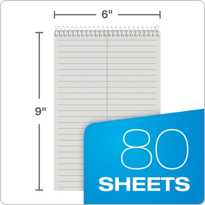 TOPS Prism Steno Pads, 6" x 9", Gregg Ruled, Gray, 80 Sheets/Pad, 4 Pads/Pack (80274)