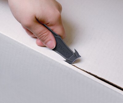 Cosco EasyCut Box Carton Cutter, Self-Retracting Knife Blade- Blue