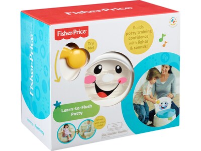Fisher-Price Learn-to-Flush Potty, White/Blue (X7306)