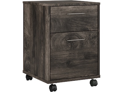 Bush Furniture Key West 2-Drawer Mobile Lateral File Cabinet, Letter/Legal Size, Dark Gray Hickory (KWF116GH-03)