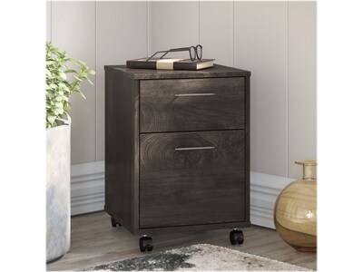 Bush Furniture Key West 2-Drawer Mobile Lateral File Cabinet, Letter/Legal Size, Dark Gray Hickory (