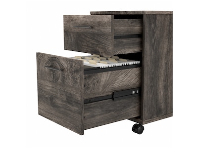 Bush Furniture Key West 2-Drawer Mobile Lateral File Cabinet, Letter/Legal Size, Dark Gray Hickory (KWF116GH-03)