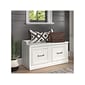 Bush Furniture Woodland 40W Shoe Storage Bench with Doors, White Ash (WDS140WAS-03)