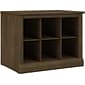 Bush Furniture Woodland 24W Small Shoe Bench with Shelves, Ash Brown (WDS224ABR-03)