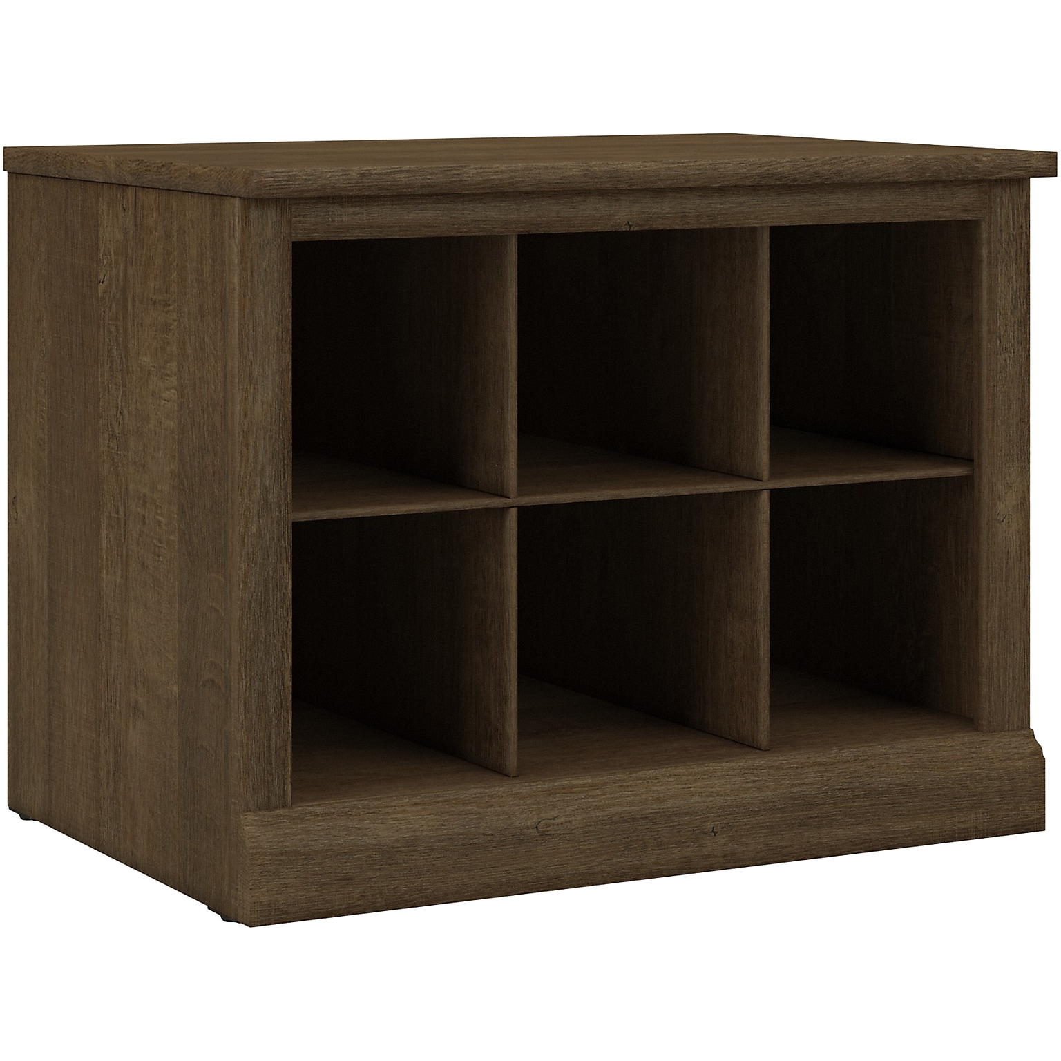 Bush Furniture Woodland 24W Small Shoe Bench with Shelves, Ash Brown (WDS224ABR-03)