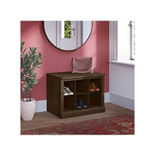 Bush Furniture Woodland 24W Small Shoe Bench with Shelves, Ash Brown (WDS224ABR-03)