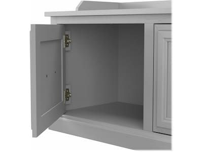 Bush Furniture Woodland 40W Shoe Storage Bench with Doors, Cape Cod Gray (WDS140CG-03)