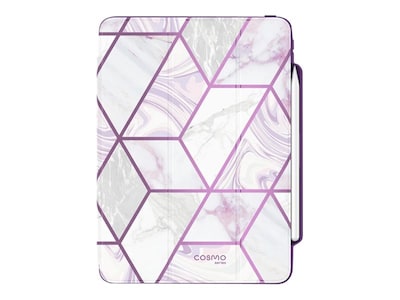 i-Blason iPadPro2020-12.9-Cosmo-Pen-Ameth Thermoplastic Polyurethane (TPU) Folio for 12.9 iPad Pro, Marble Purple