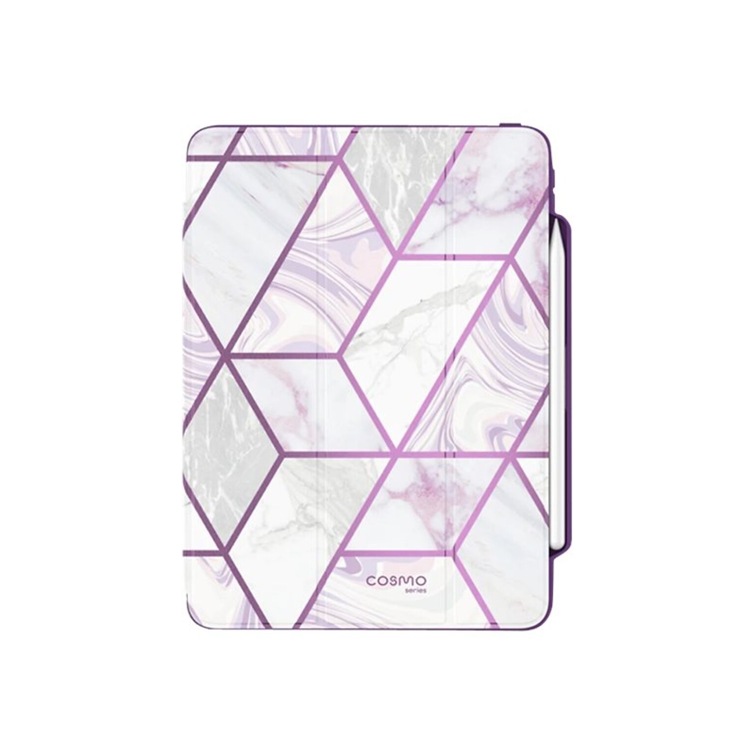 i-Blason iPadPro2020-12.9-Cosmo-Pen-Ameth Thermoplastic Polyurethane (TPU) Folio for 12.9 iPad Pro, Marble Purple
