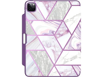 i-Blason iPadPro2020-12.9-Cosmo-Pen-Ameth Thermoplastic Polyurethane (TPU) Folio for 12.9 iPad Pro, Marble Purple