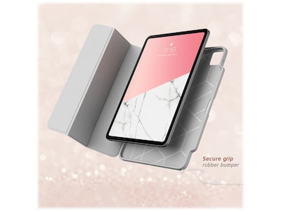 i-Blason iPadPro2020-11.0-Cosmo-Pen-Marble Thermoplastic Polyurethane (TPU) Folio for 11 iPad Pro, Marble Pink
