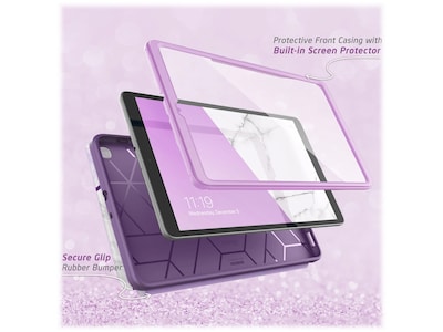 i-Blason 2019TabA-10.1-Cosmo-SP-Ameth Thermoplastic Polyurethane (TPU) Cover for 10.1 Samsung Galaxy Tab A, Purple Marble