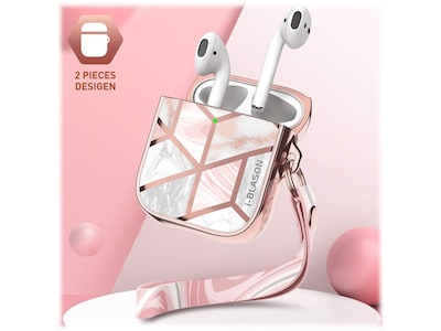 i-Blason Cosmo Case for Apple AirPods 1st/2nd Gen, Marble Pink (AirPods2019-Cosmo-Marble)