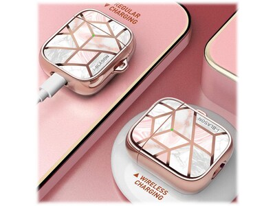 i-Blason Cosmo Case for Apple AirPods 1st/2nd Gen, Marble Pink (AirPods2019-Cosmo-Marble)