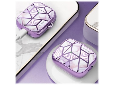 i-Blason Cosmo Case for Apple AirPods 1st/2nd Gen, Marble Purple (AirPods2019-Cosmo-Ameth)