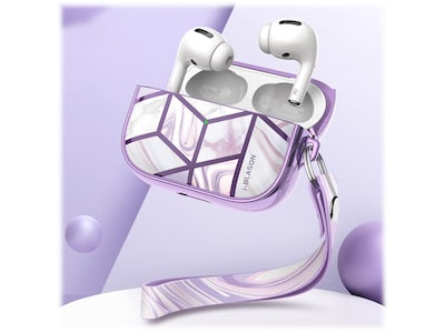 i-Blason Cosmo Case for Apple AirPods Pro, Marble Purple (AirPodsPro2019-Cosmo-Ameth)