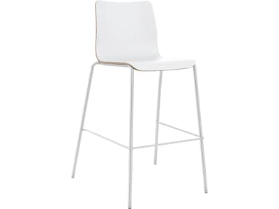 HON Ruck Modern Laminate Counter Stool, Designer White (HRUCK5L.LDW1.PR8)