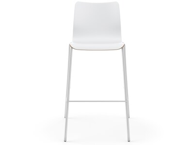 HON Ruck Modern Laminate Counter Stool, Designer White (HRUCK5L.LDW1.PR8)