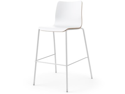 HON Ruck Modern Laminate Counter Stool, Designer White (HRUCK5L.LDW1.PR8)