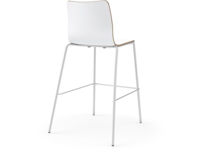 HON Ruck Modern Laminate Counter Stool, Designer White (HRUCK5L.LDW1.PR8)