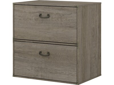 kathy ireland® Home by Bush Furniture Ironworks 2-Drawer Lateral File Cabinet, Letter/Legal, Restored Gray, 30 (KI50304-03)