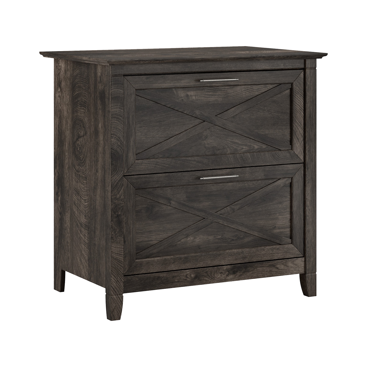 Bush Furniture Key West 2-Drawer Lateral File Cabinet, Letter/Legal, Dark Gray Hickory, 30 (KWF130RCP-03)