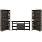 Bush Furniture Key West Tall TV Stand with Set of 2 Bookcases, Dark Gray Hickory, Screens up to 65" (KWS027GH)