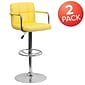 Flash Furniture 20" x 18" Vinyl Adjustable Height Bar Stool, Yellow