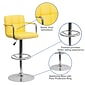 Flash Furniture 20" x 18" Vinyl Adjustable Height Bar Stool, Yellow