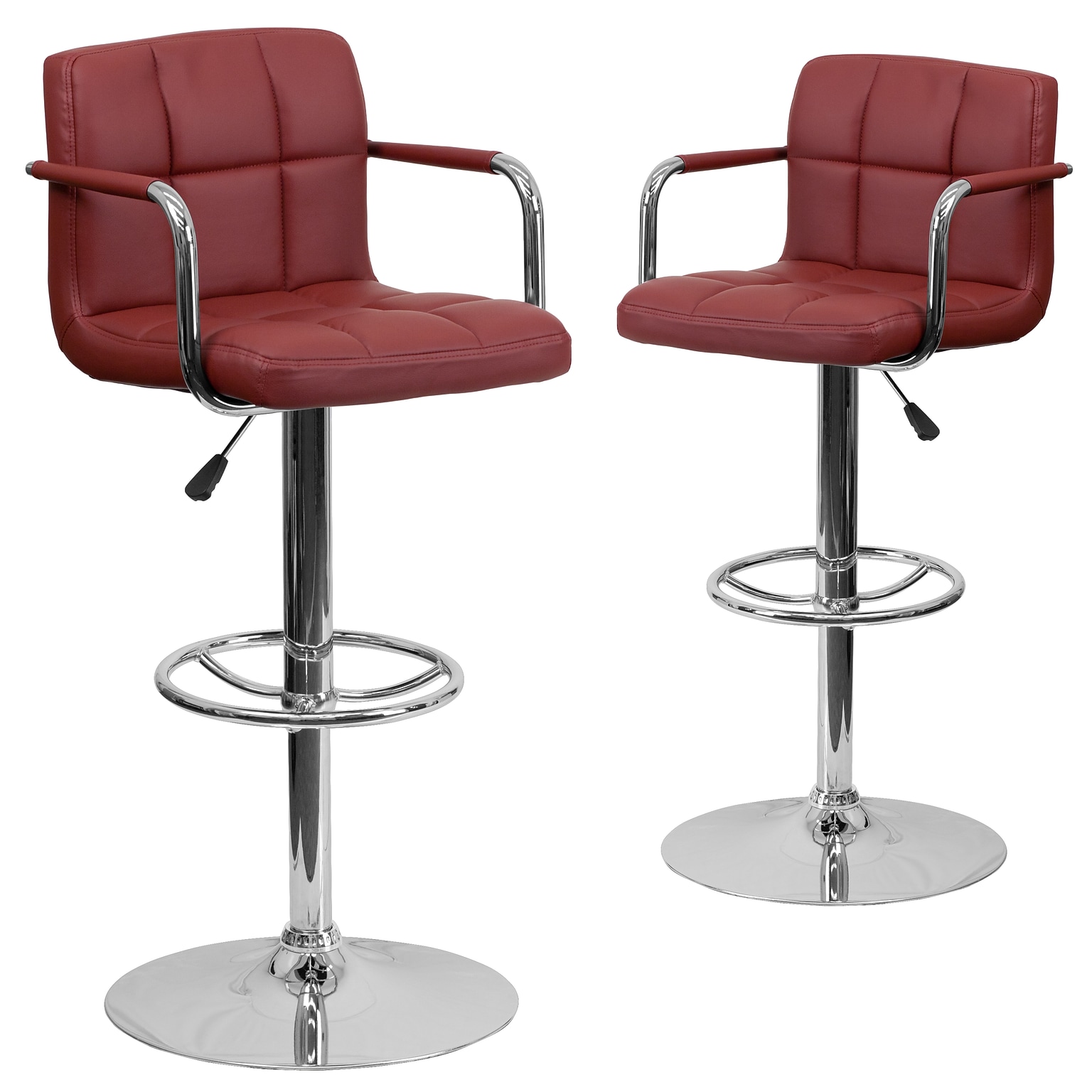 Flash Furniture 20 x 18 Vinyl Adjustable Height Bar Stool, Burgundy