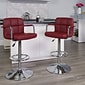 Flash Furniture 20" x 18" Vinyl Adjustable Height Bar Stool, Burgundy