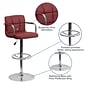 Flash Furniture 20" x 18" Vinyl Adjustable Height Bar Stool, Burgundy