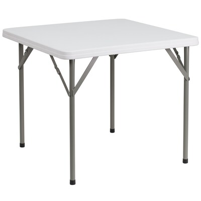 Photo 1 of Flash Furniture Plastic Folding Table GraniteWhite 34X34IN