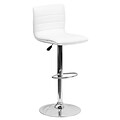 Flash Furniture Adjustable-Height Contemporary Vinyl Barstool, White with Chrome Base (CH920231WH)