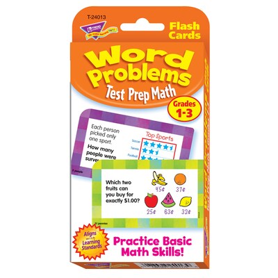 Test Prep Math Word Problems, Grades 1-3 Challenge Cards®