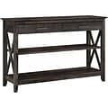 Bush Furniture Key West 47 x 16 Console Table with Drawers and Shelves, Dark Gray Hickory (KWT248G