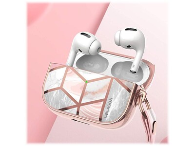 i-Blason Cosmo Case for Apple AirPods Pro, Marble Pink (AirPodsPro2019-Cosmo-Marble)