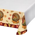 Creative Converting Turkey Traditions Thanksgiving Plastic Tablecloth, 54 x 102 (324020)